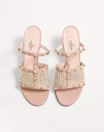 Valentino Rockstud Calfskin Slide Sandal With Strass Embroidery 60Mm - Image 5